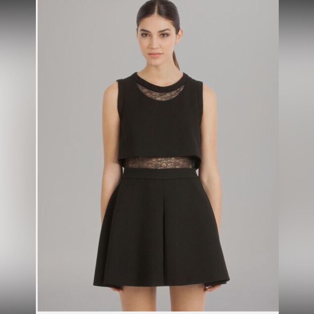 NWT Maje scoop neck mini dress with lace detail